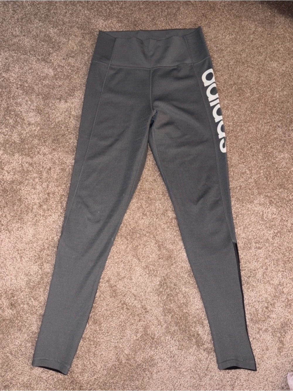 adidas climalite  gray Leggings with White Side Logo